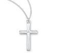 Lightweight Medium High Polish Cross Necklace, Sterling Silver