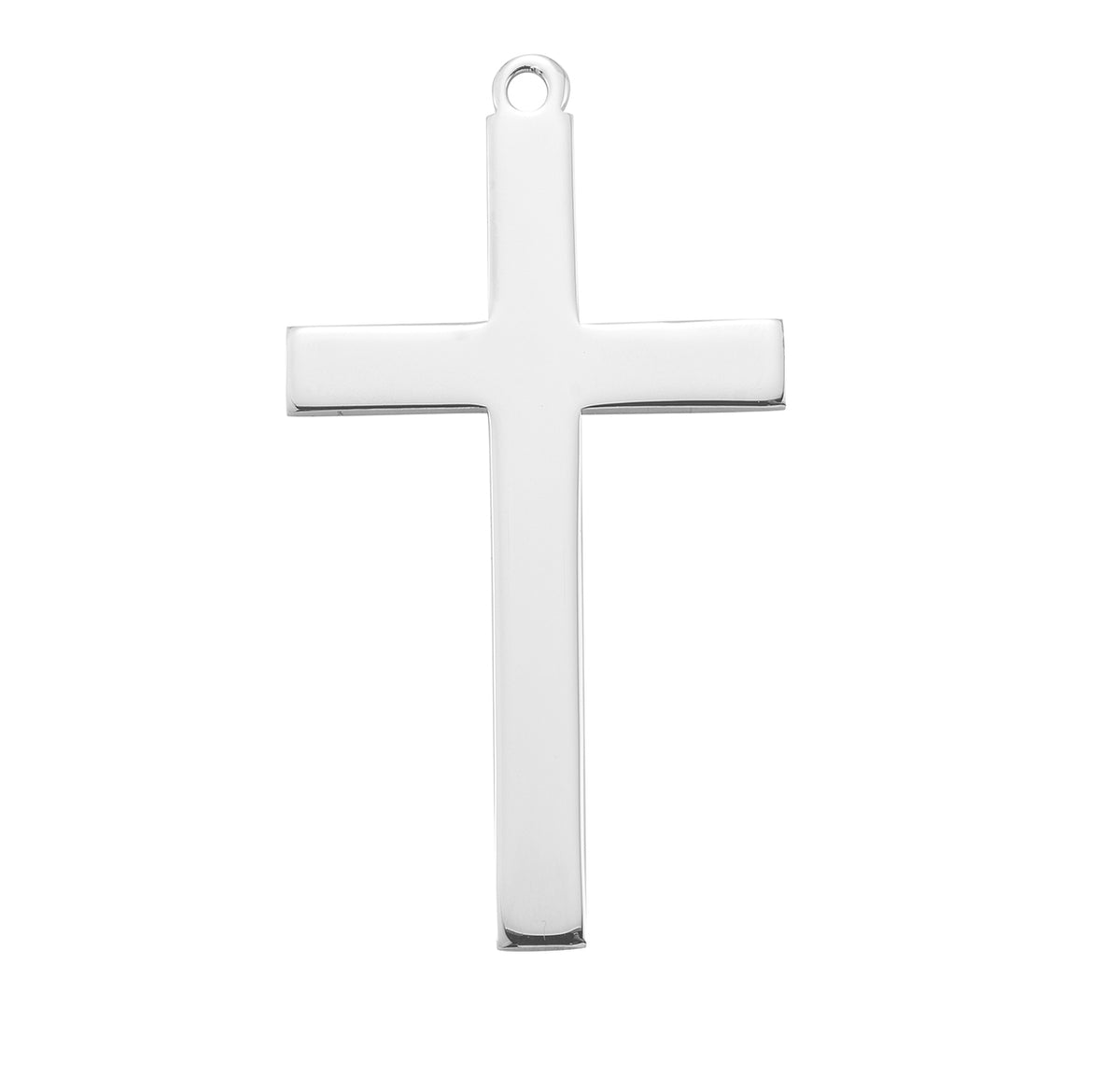 High Polish Latin Cross Necklace, Sterling Silver