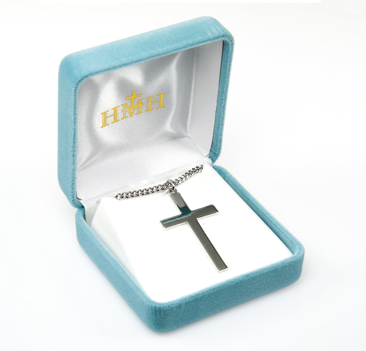 High Polish Latin Cross Necklace, Sterling Silver
