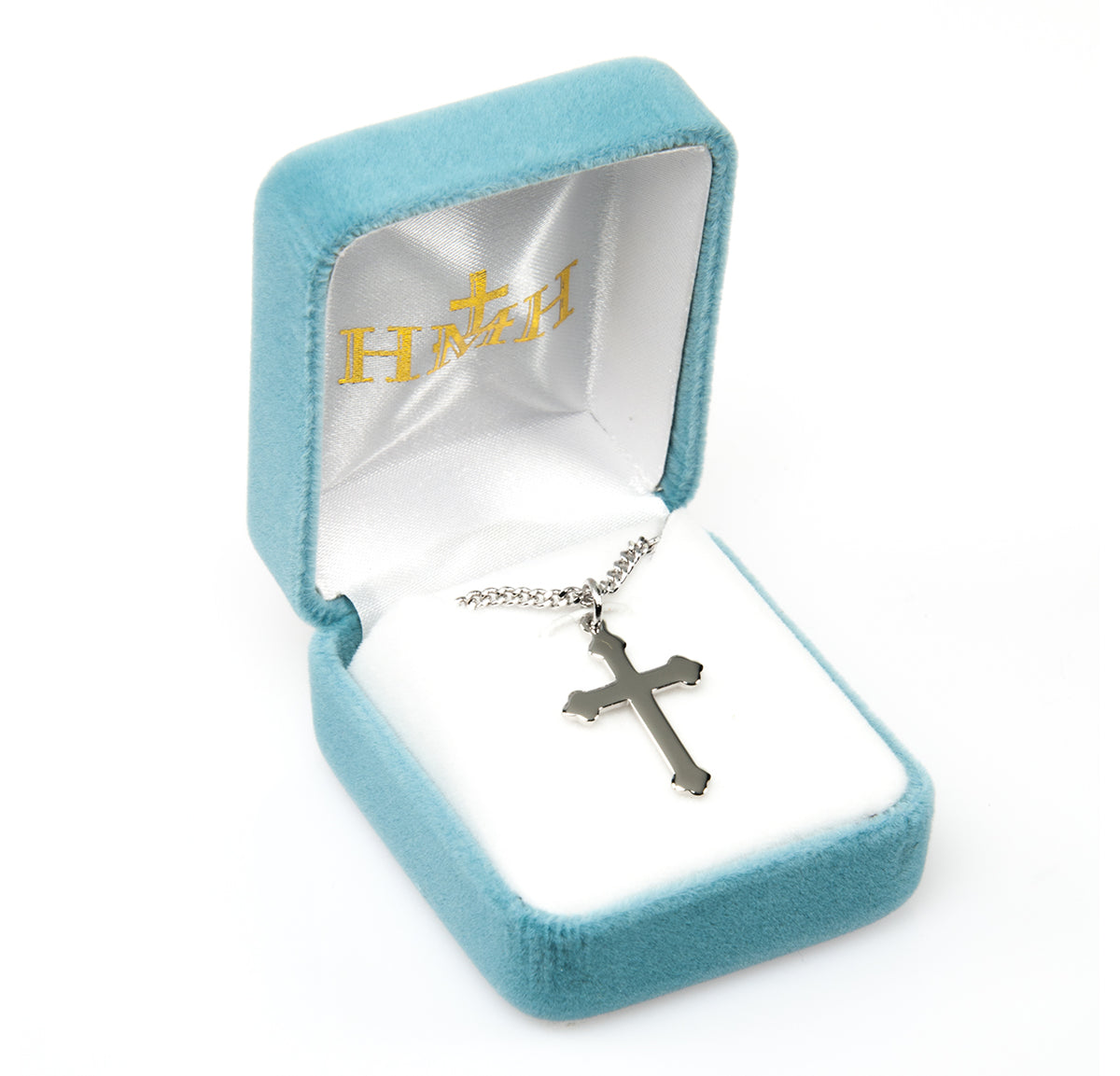 Large High Polish Cross Necklace, Sterling Silver