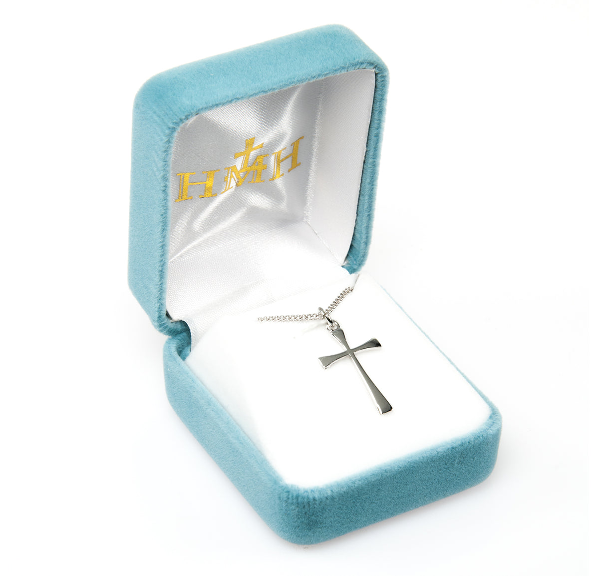 Tapered End Cross Necklace, Sterling Silver