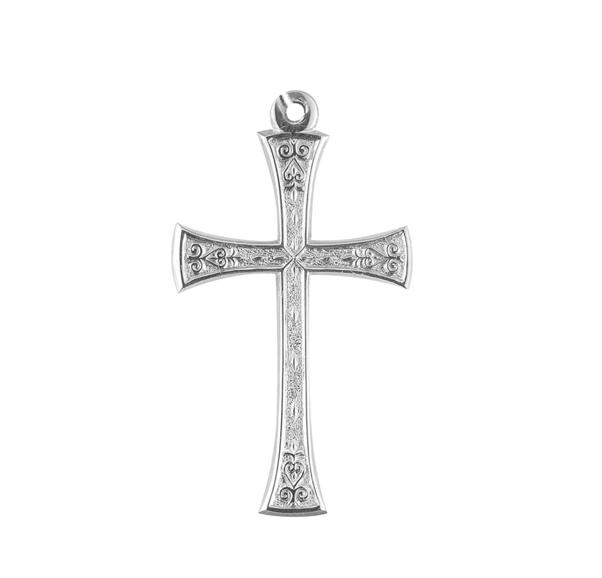 Extra Large Detailed Cross Necklace, Sterling Silver