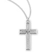 Textured Inlay Cross Necklace, Sterling Silver