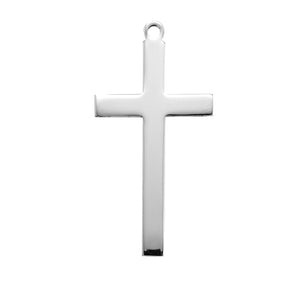 Extra Large High Polish Cross Necklace, Sterling Silver