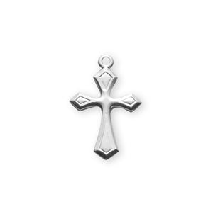 Pointed Fancy Cross Necklace, Sterling Silver