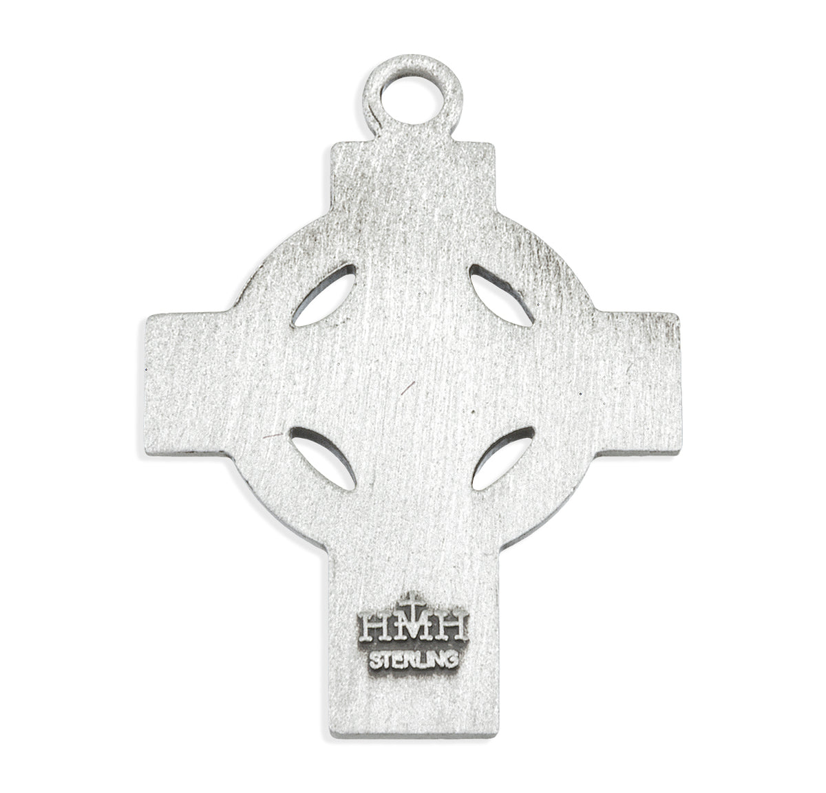 Celtic Knotwork Cross Necklace with Rope Ring, Sterling Silver