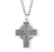 Celtic Knotwork Cross Necklace with Rope Ring, Sterling Silver