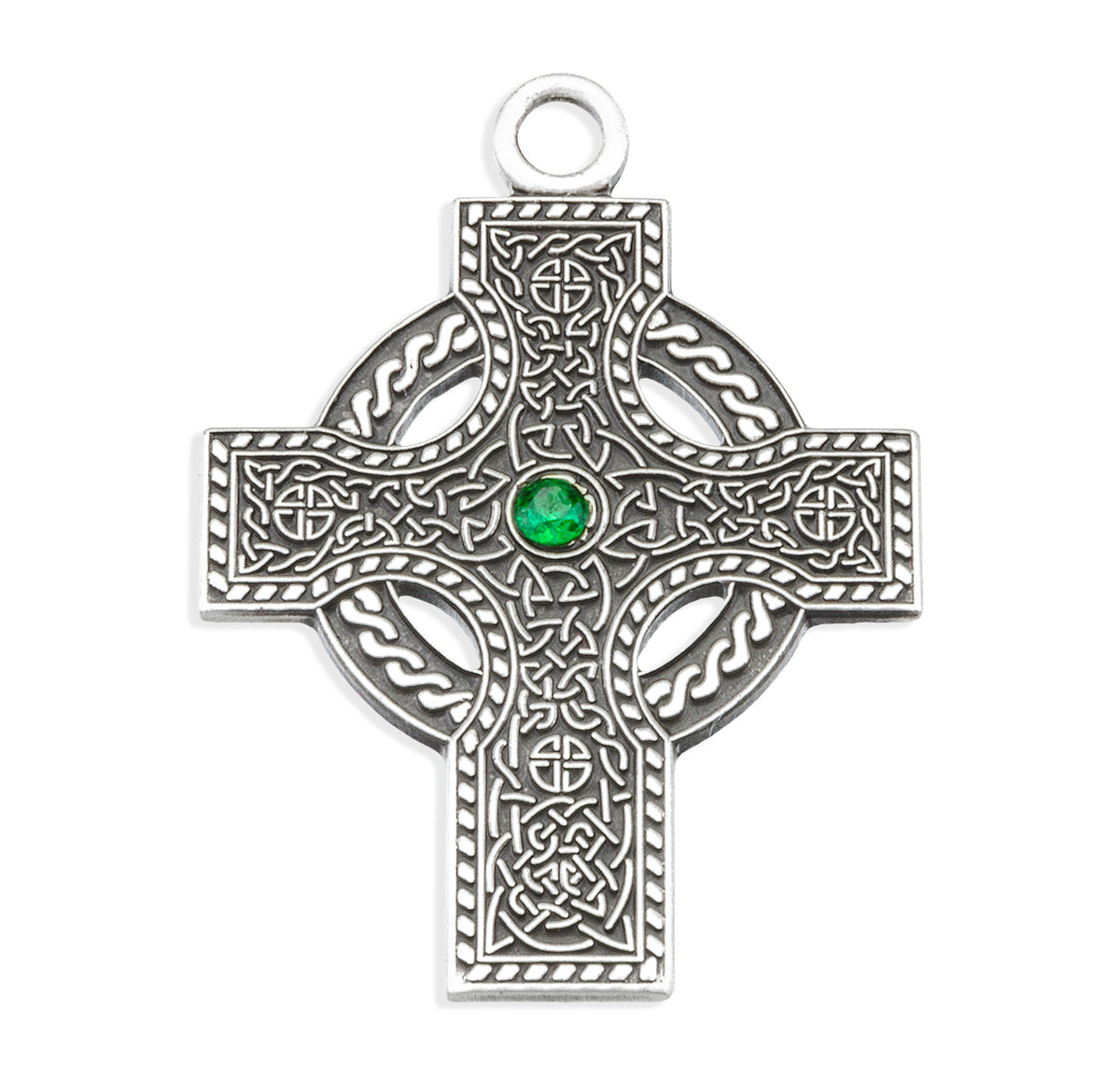 Heavy Large Irish Celtic Cross Necklace, Sterling Silver