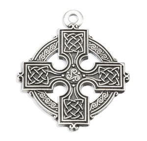 Celtic Wheel Cross Necklace, Sterling Silver