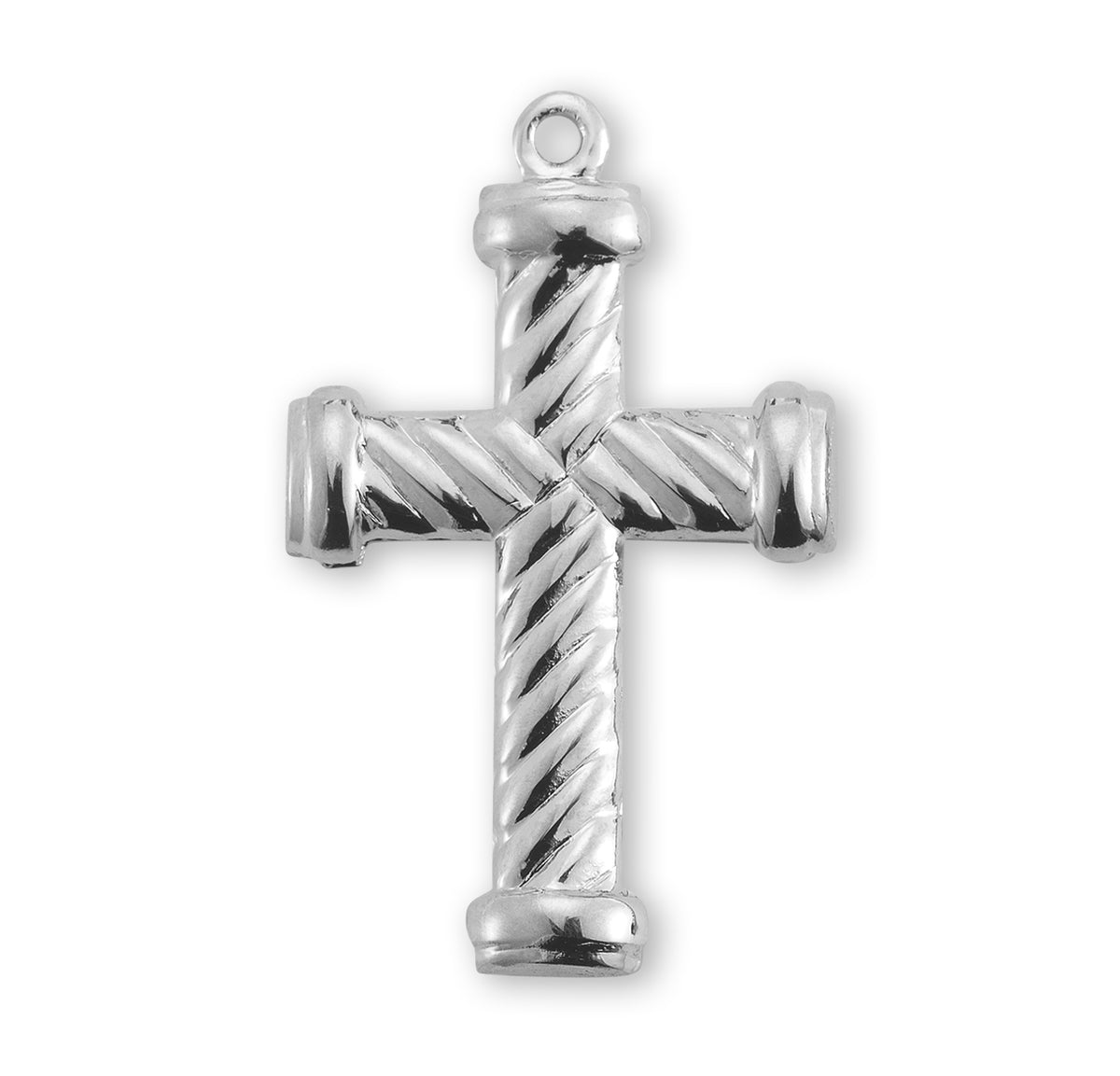 Twist Cross Necklace, Sterling Silver