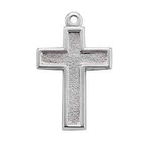 Hammered Cross Necklace, Sterling Silver