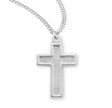 Hammered Cross Necklace, Sterling Silver