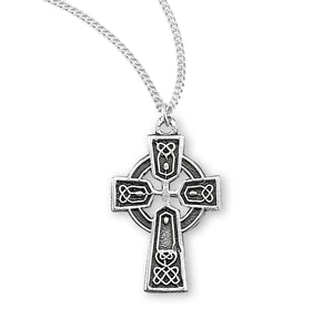 Lightweight Small Irish Celtic Cross Necklace, Sterling Silver