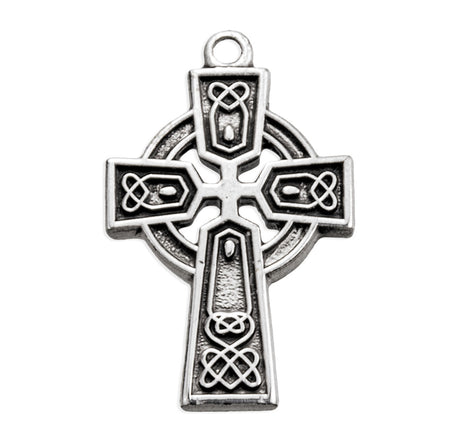 Lightweight Small Irish Celtic Cross Necklace, Sterling Silver