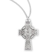Celtic Knot Cross Necklace with Open Ring, Sterling Silver