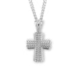 Wide Wheat Cross Necklace, Sterling Silver