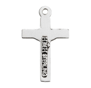 Kids' Small Crucifix Necklace, Sterling Silver