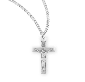 Kids' Small Crucifix Necklace, Sterling Silver