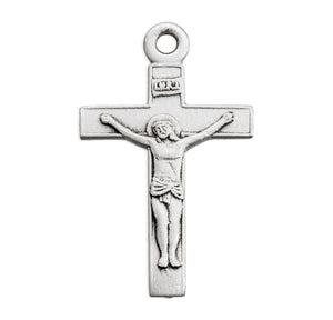 Kids' Small Crucifix Necklace, Sterling Silver