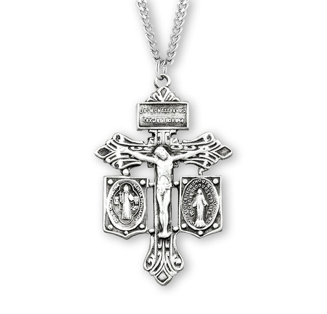 Pardon Crucifix Necklace, Sterling Silver