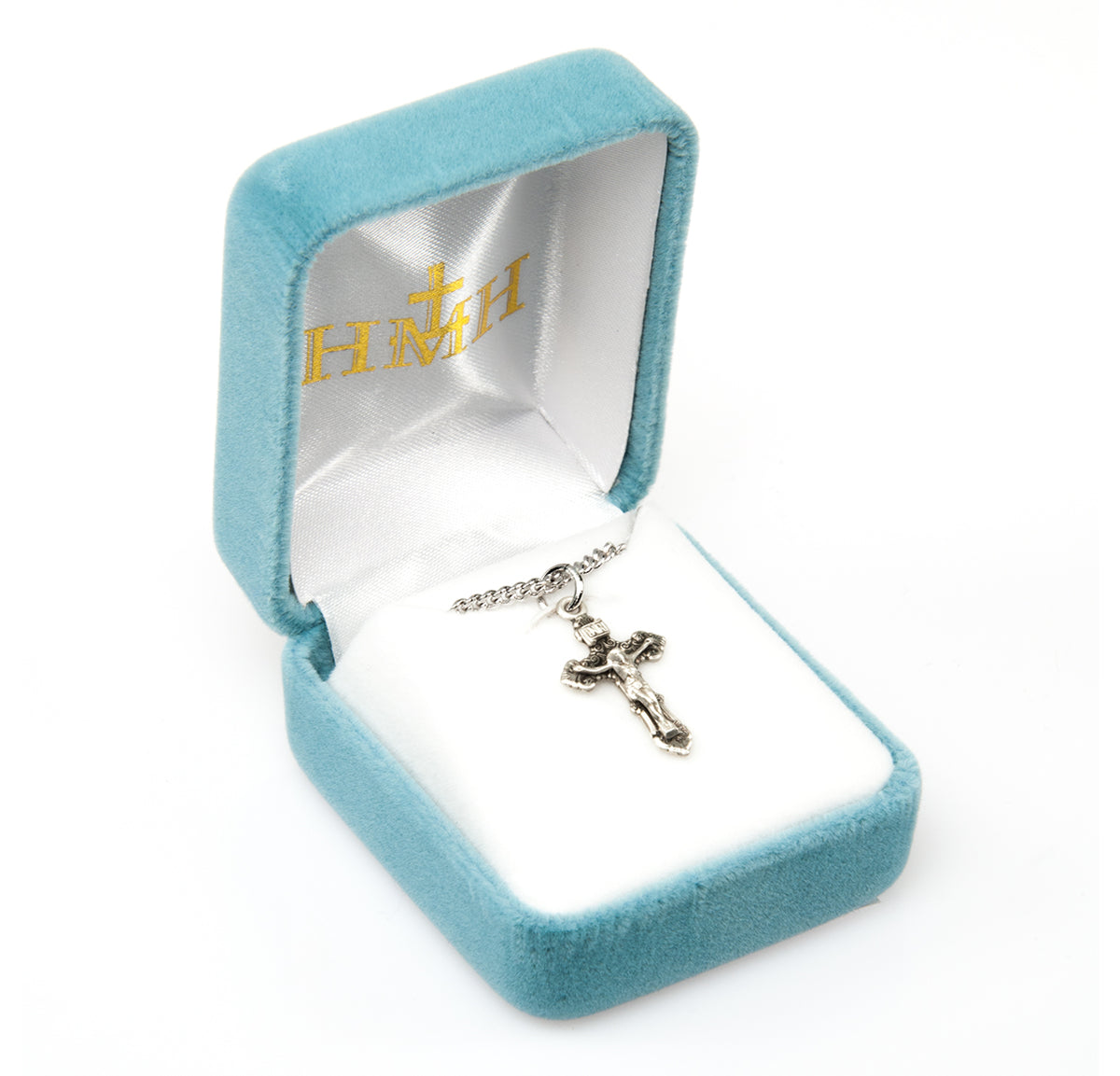 Medium Fancy Filigree Crucifix Necklace, Sterling Silver