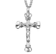 Heart Tipped Crucifix Necklace, Sterling Silver