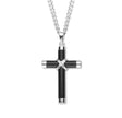 Onyx Cross Necklace, Sterling Silver