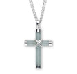 Aventurine Cross Necklace, Sterling Silver