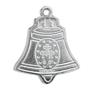 Bell Miraculous Medal Necklace, Sterling Silver