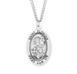 Large Saint Florian Oval Medal Necklace, Sterling Silver