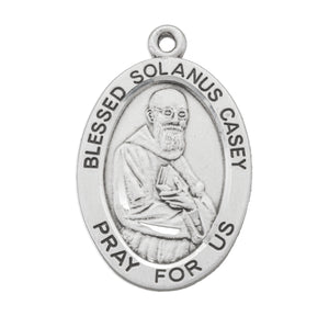 Blessed Solanus Casey Oval Medal Necklace, Sterling Silver