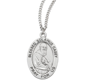 Blessed Solanus Casey Oval Medal Necklace, Sterling Silver