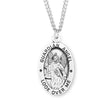 Guardian Angel Oval Medal Necklace, Sterling Silver