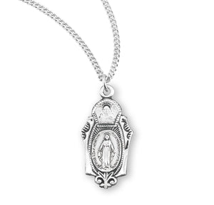 Miraculous Scapular Combination Medal Necklace, Sterling Silver