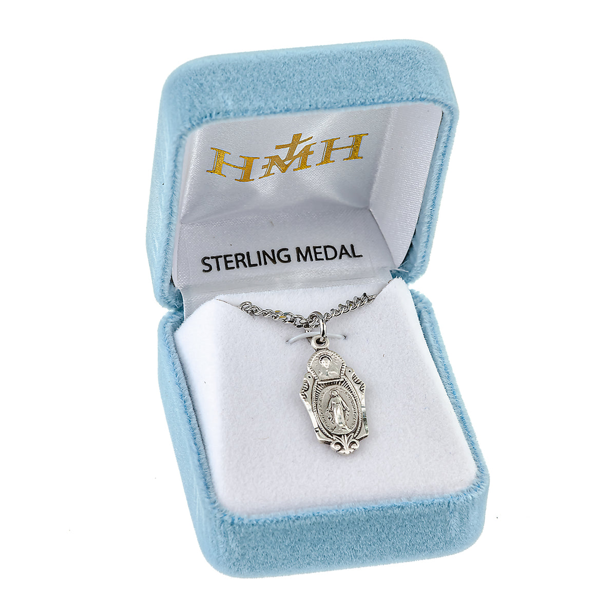 Miraculous Scapular Combination Medal Necklace, Sterling Silver