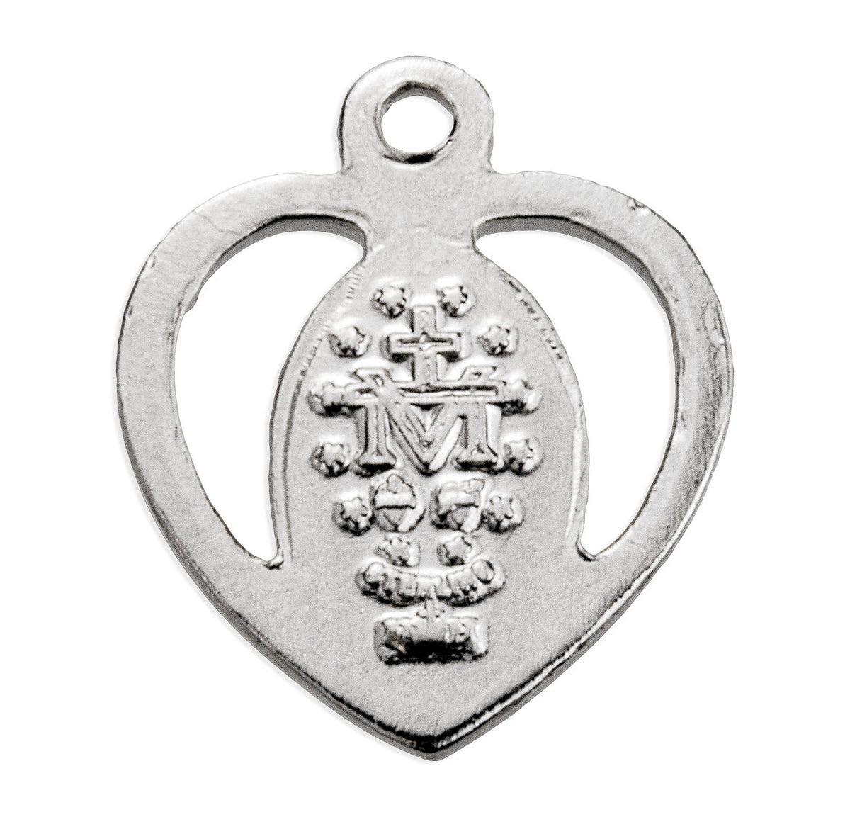 Pink Enameled Miraculous Medal Necklace, Sterling Silver