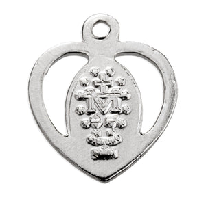 Pink Enameled Miraculous Medal Necklace, Sterling Silver