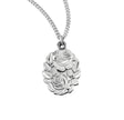 Double Slide Rose Bud Miraculous Medal Necklace, Sterling Silver