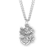 Double Rose Bud Triple Slide Medal Necklace, Sterling Silver