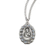 Scapular Medal Necklace with Clear Crystals, Sterling Silver