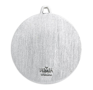 Saint Francis Round Contemporary Medal Necklace, Sterling Silver