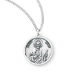 Medium Saint Jude Round Medal Necklace, Sterling Silver