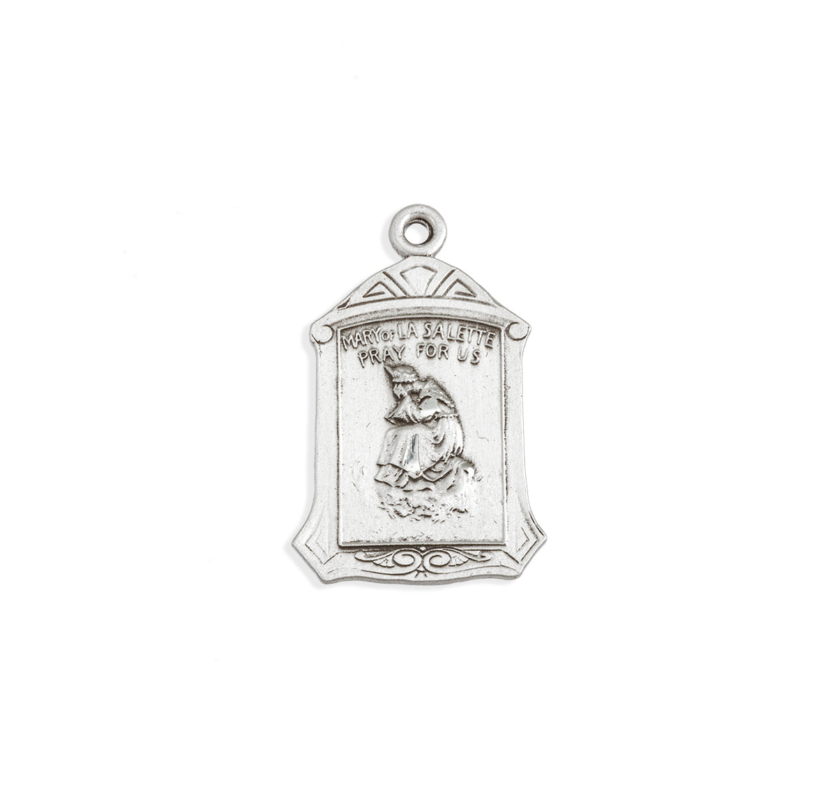 Our Lady of la Salette Medal Necklace, Sterling Silver