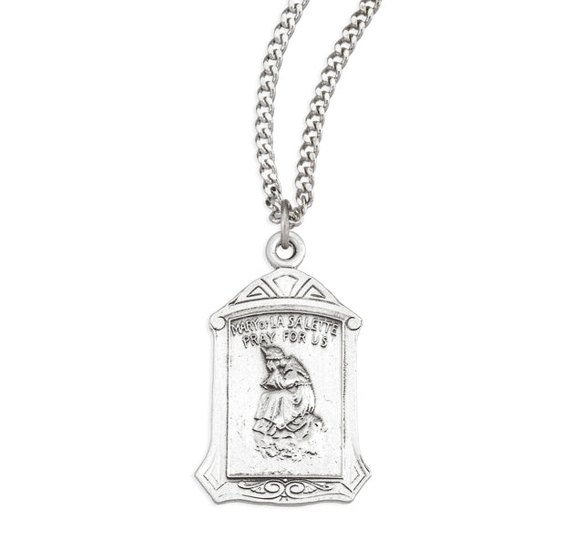 Our Lady of la Salette Medal Necklace, Sterling Silver