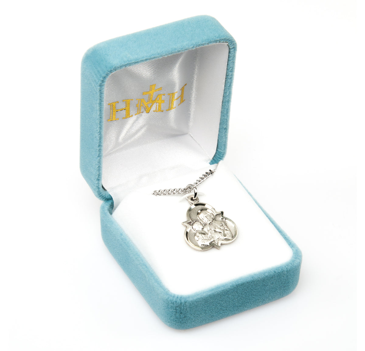 Saint Joseph Trinity Symbol Medal Necklace, Sterling Silver
