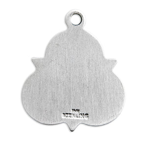 Saint Jude Thaddeus Trinity Symbol Medal Necklace, Sterling Silver