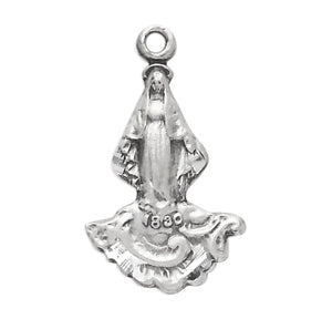 Child's Our Lady of Grace Medal Necklace, Sterling Silver