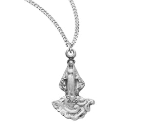 Child's Our Lady of Grace Medal Necklace, Sterling Silver