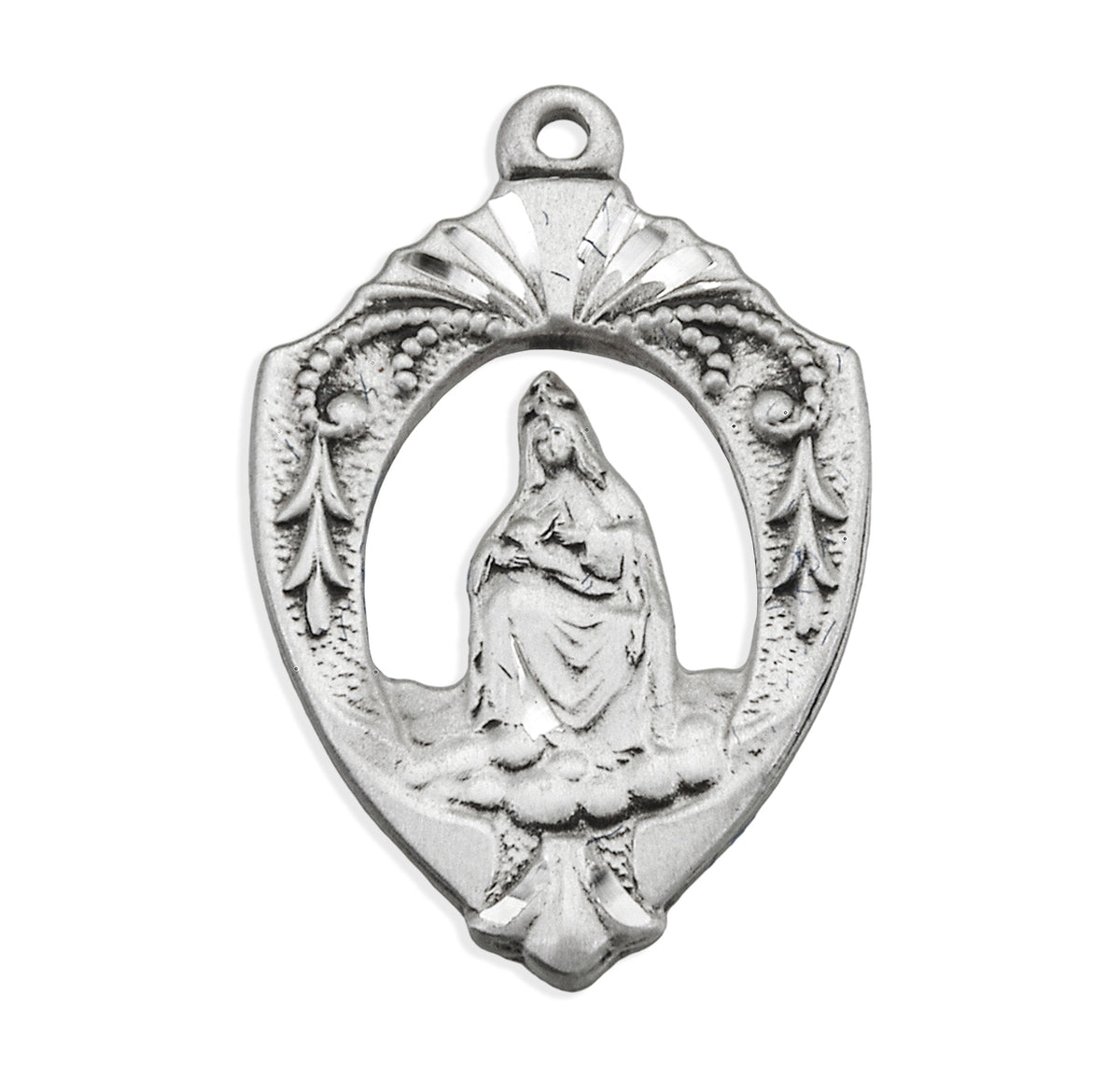 Our Lady of La Leche Medal Necklace, English, Sterling Silver