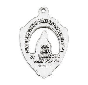 Our Lady of La Leche Medal Necklace, English, Sterling Silver